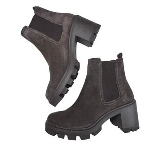 NWOT Splendid Melisa Ankle Boots Women 9.5 Brown Suede Platform Lug Sole